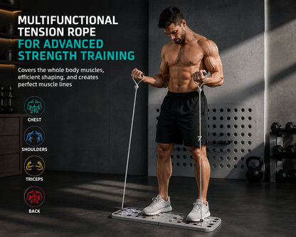FORGEFIT™ Premium Foldable Push-Up Board with Resistance Bands | Full Body Home Gym System
